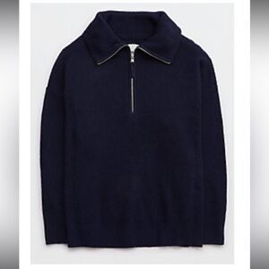 Aerie Navy Blue Zip Up Sweater Size M
